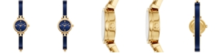 Tory Burch Women's Slim Analog Gold-Tone & Navy Stainless Steel Bracelet Watch 22mm